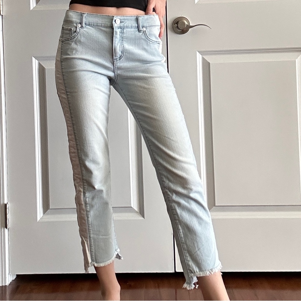 Jordache Adjustable Waist Side-Stripe Ankle Jeans Girls